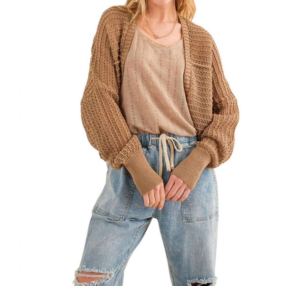 NEW AND THE WHY how you feel bolero cardigan in oak
